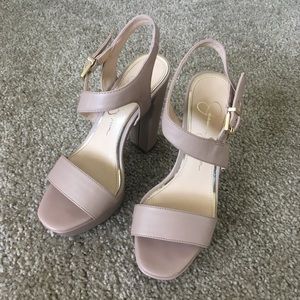 Jessica Simpson Nude Platform Heels